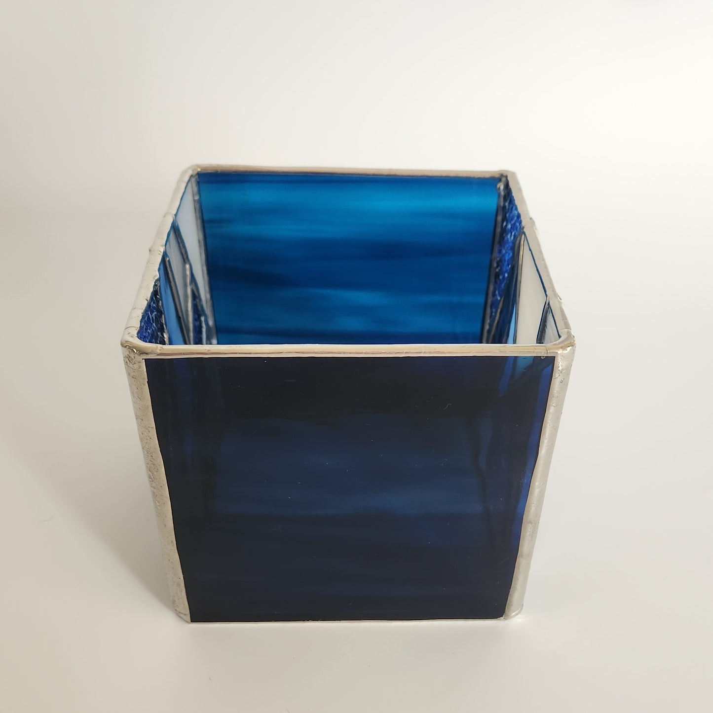 Geometric Candle Holder - Mixed Blues/White