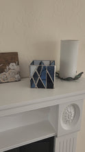 Load and play video in Gallery viewer, Geometric Candle Holder - Mixed Blues/White
