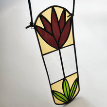 Load image into Gallery viewer, Cottage Flower Panel - Burgundy &amp; Light Amber
